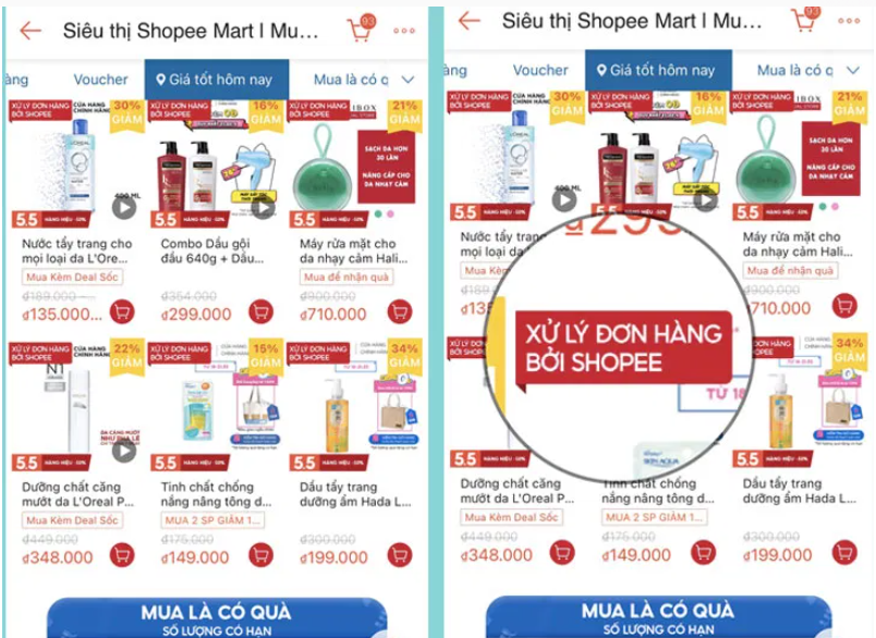 Một số thông tin về shopee mart- siêu thị online 0đ của shopee
